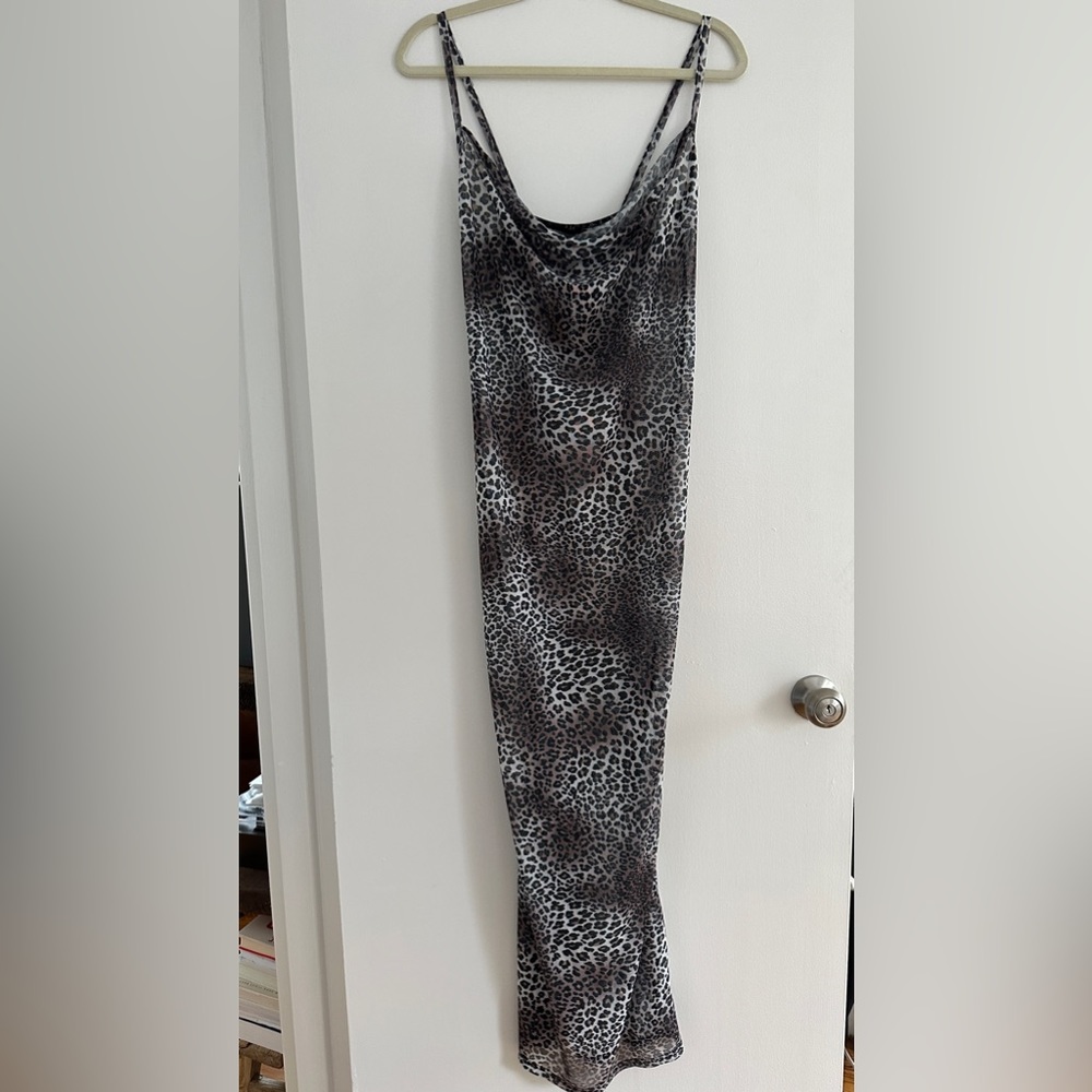 NWT Pretty Little Thing Leopard Sheer Dress
